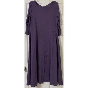 Pact Fit And Flare Twist Back Dress Organic Cotton Size XL Has Pockets (Q11)